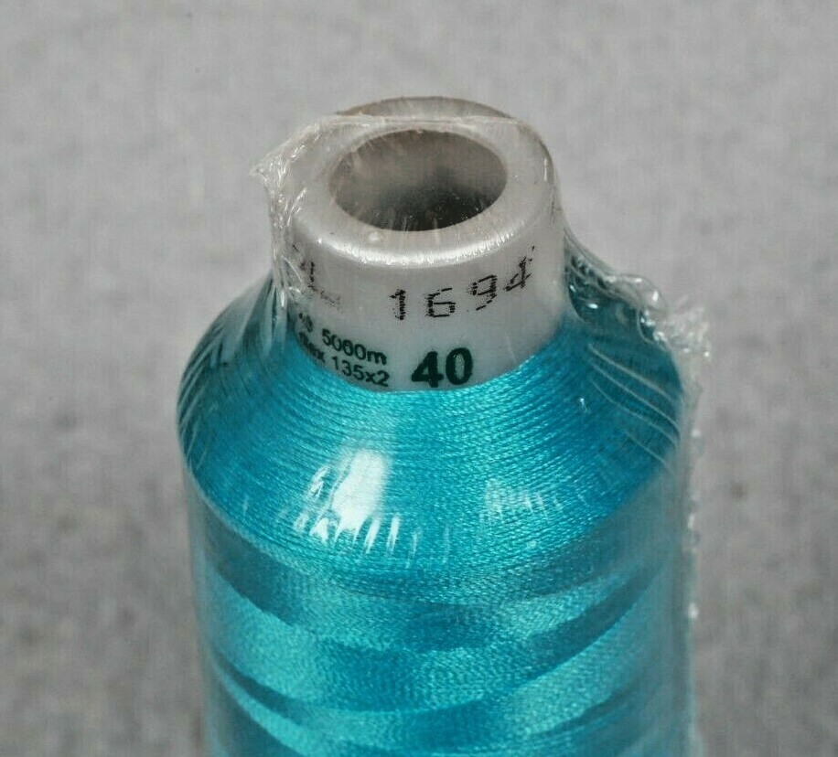 Madeira NEW Polyester Polyneon Embroidery Thread 1694 AQUA 5000m Cone