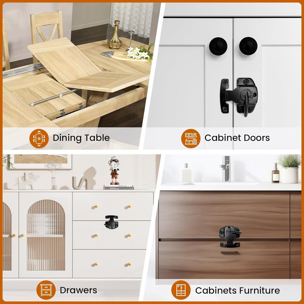 6 Sets Table Leaf Latch Lock Hardware Heavy Duty Dinging Training Foldable Table