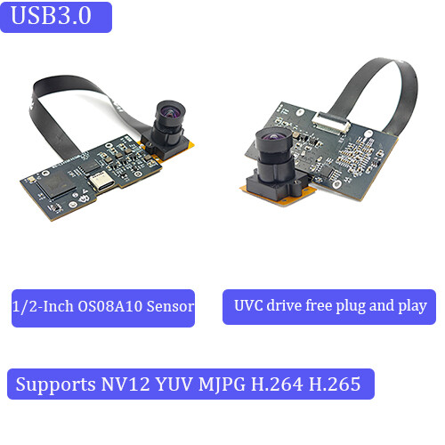 USB &Type-C Fixed Focus Camera Module HD 4K 8MP OS08A10 Sensor w/ UVC Protocol