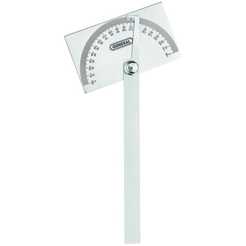 General Tools Angle-Izer Square Head Stainless Steel Angle Protractor, 6" Arm