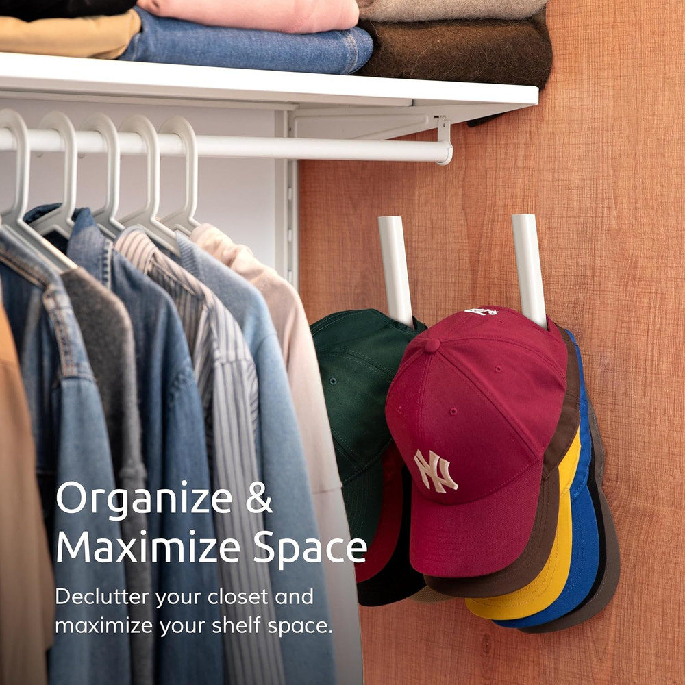 Hat Hook for Baseball Caps – Wall Mounted Vertical Hat Holder, Multi-Purpose Wal