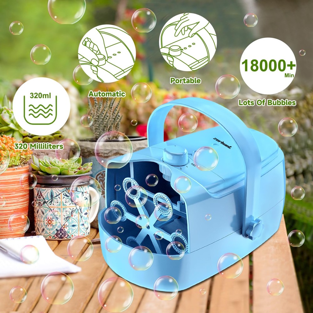 Bubble Machine Automatic Blower: Durable Maker 18000+ Big Blue