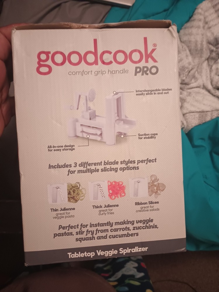 Good Cook Pro Tabletop Veggie Spiralizer with Comfort Grip Handle