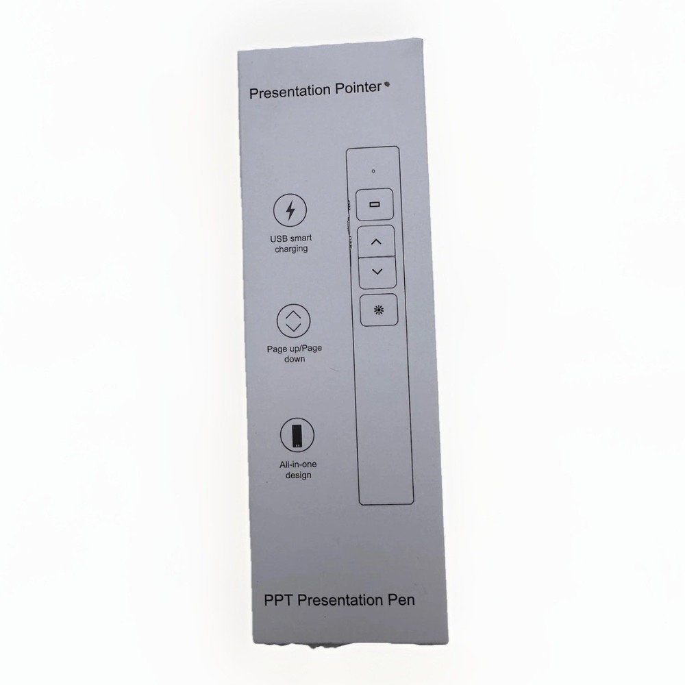 2.4 GHz Wireless Presenter with Red Pointer RF Remote Control Rechargeable Black