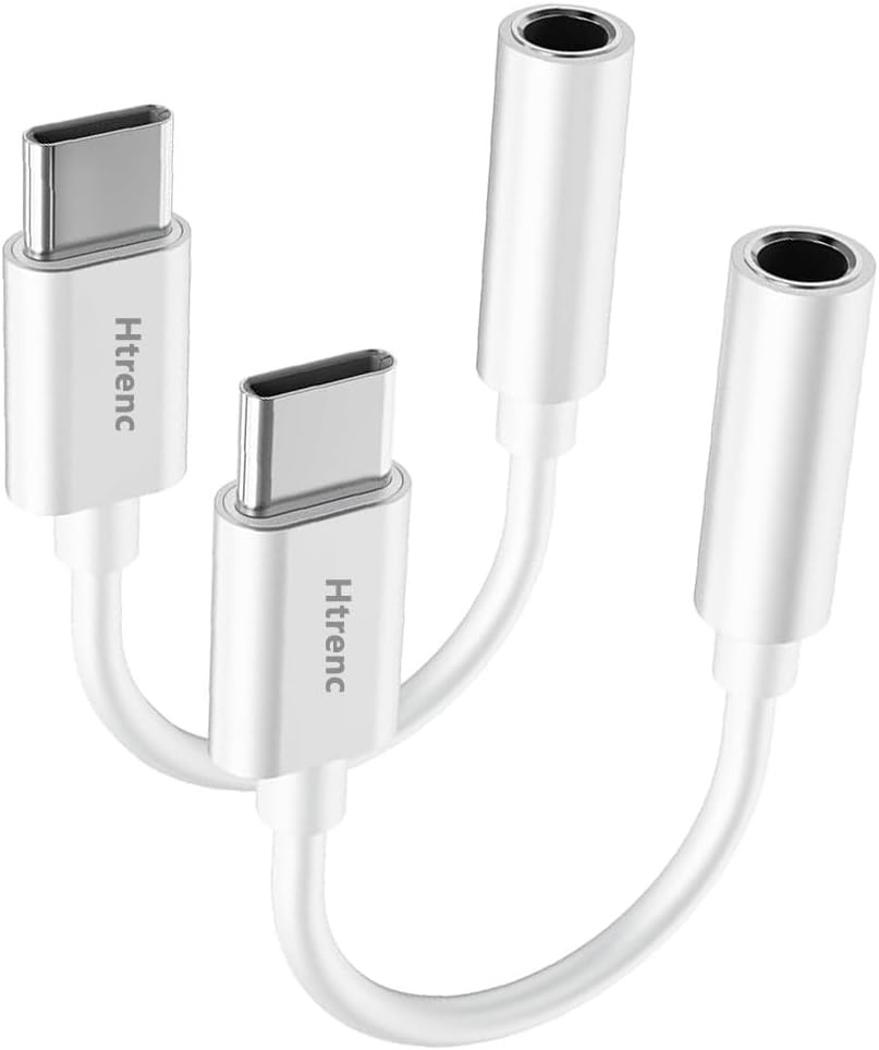 USB C to 3.5mm Headphone Jack Adapter for iPhone17/ iPhone 16/16 White