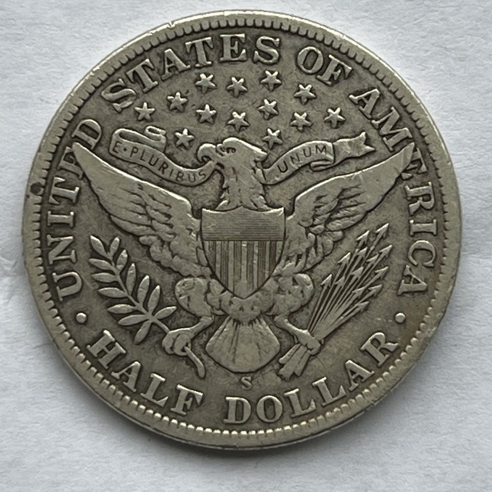 1910 S Barber Half Dollar VF +