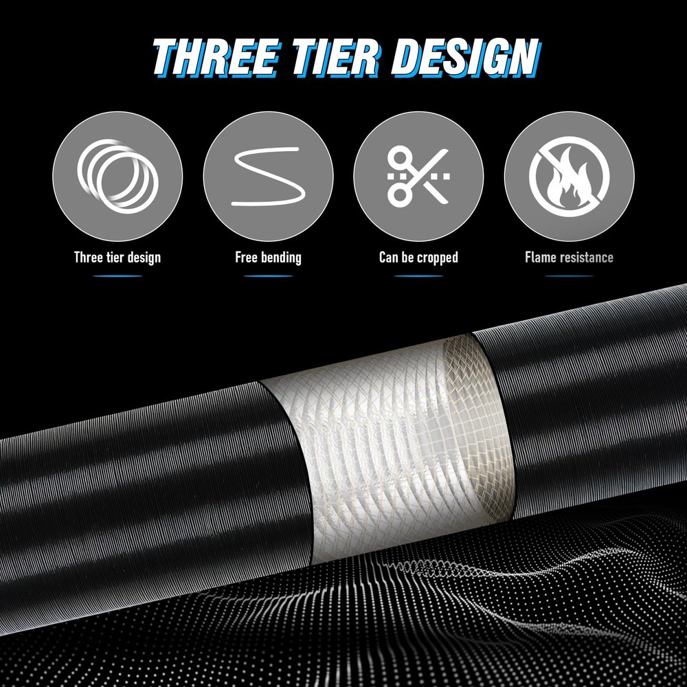 DTNESS 75mm Auto Heater Pipe Ducting, 9Pcs TBranch Warm Air Outlet Vent Kit, ...