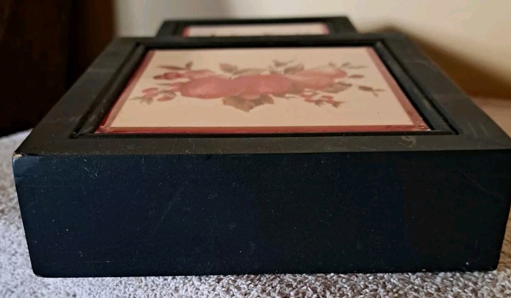 Vintage Fruit Tile Letter Mail Organizer Wall Mount