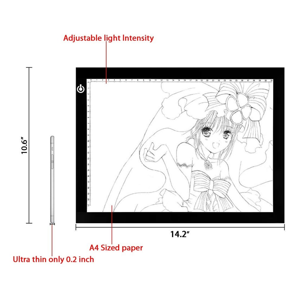 LitEnergy A4 LED Copy Board Light Tracing Box, Ultra-Thin Adjustable USB Power