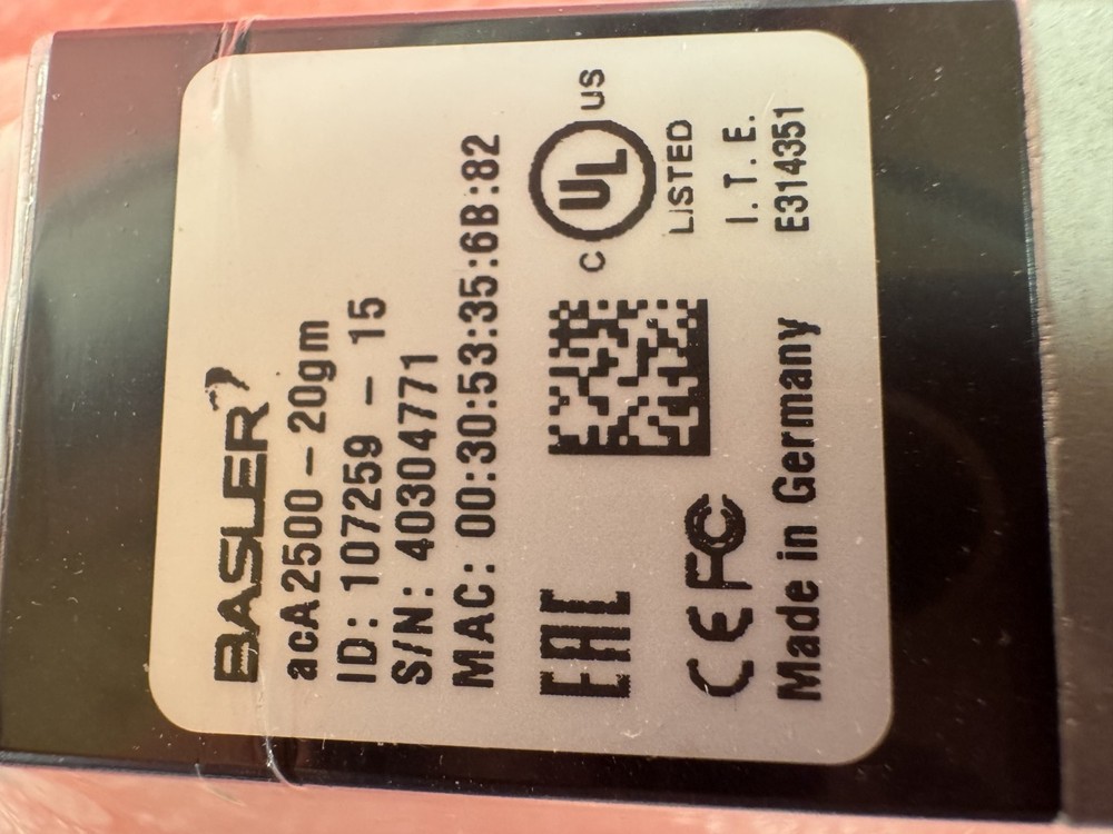 BASLER ACA2500-20GM INDUSTRIAL CAMERA