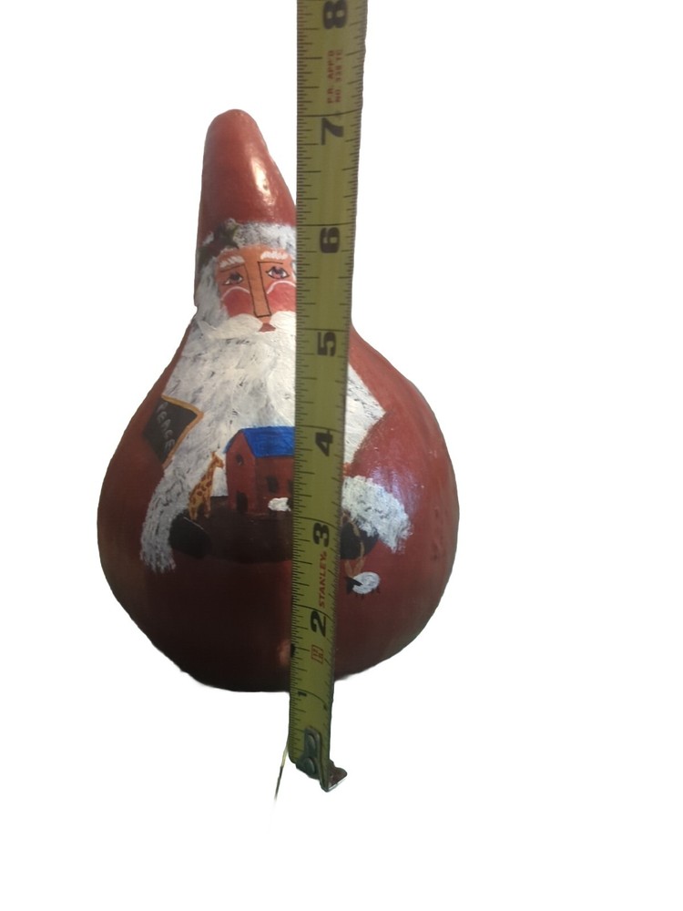 Primitive Hand painted Santa Gourd