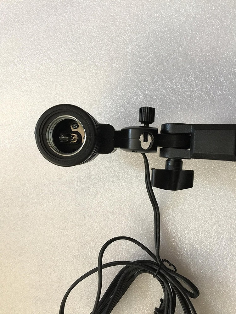 ADJUSTABLE LIGHT HOLDER AC E27 SOCKET GOOSENECK CLAMP / MOUNT, led clip on light