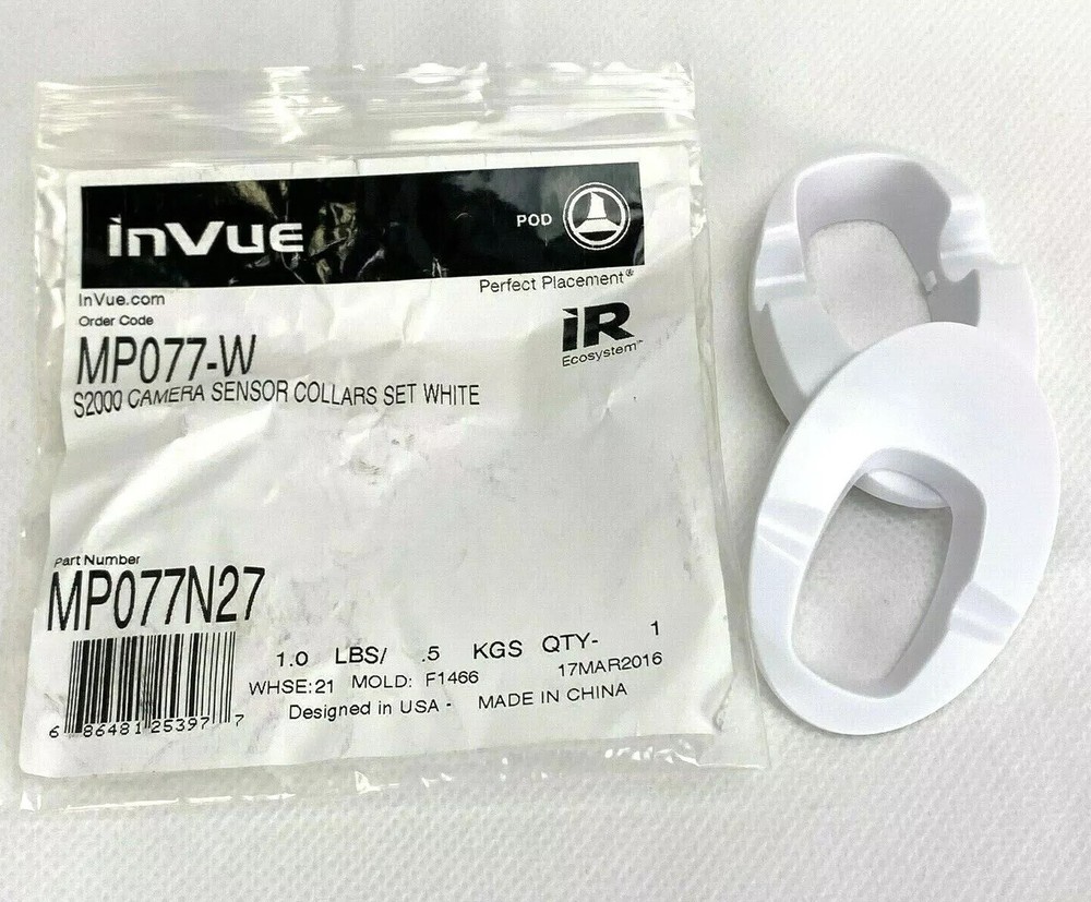 InVue Camera Sensor Collars Set White S2000 Code MP077-W New Open Package