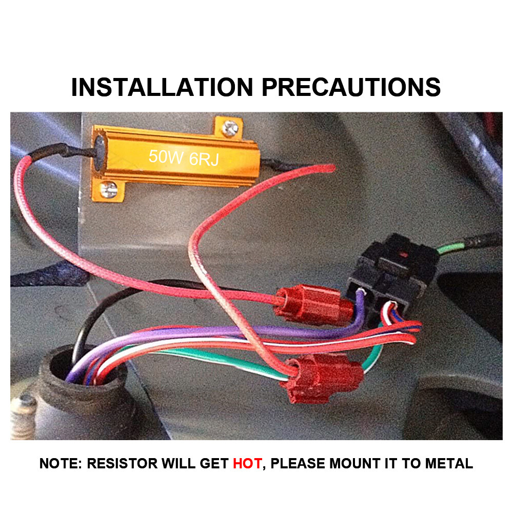 2pcs Load Resistor 50W 6RJ LED Decoder Fix Error Code Hyper Flash Turn Signal