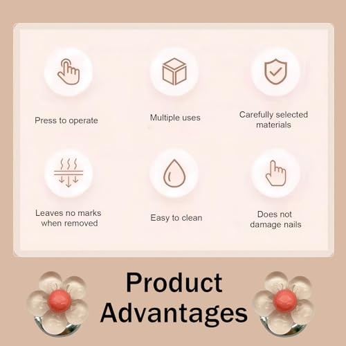 Car Push Start Button Cover, Engine Ignition Button Creative Flower 1 PC Red