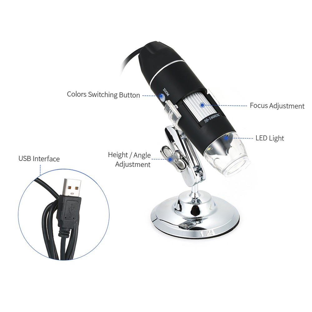 KKmoon 1600X Magnification USB Digital Microscope With OTG Function Y3R0