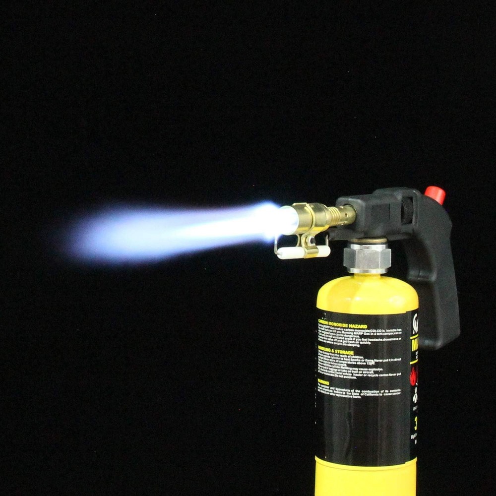 Self-Igniting Brass Propane Torch Nozzle - Comfort Handle for Easy Use
