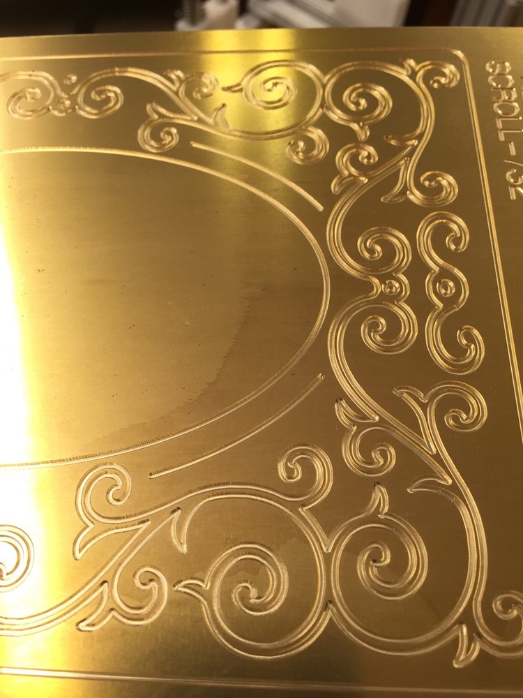 MASTER HEIRLOOM SCROLL WORK SOLID BRASS ENGRAVING PLATE FOR NEW HERMES FONT TRAY