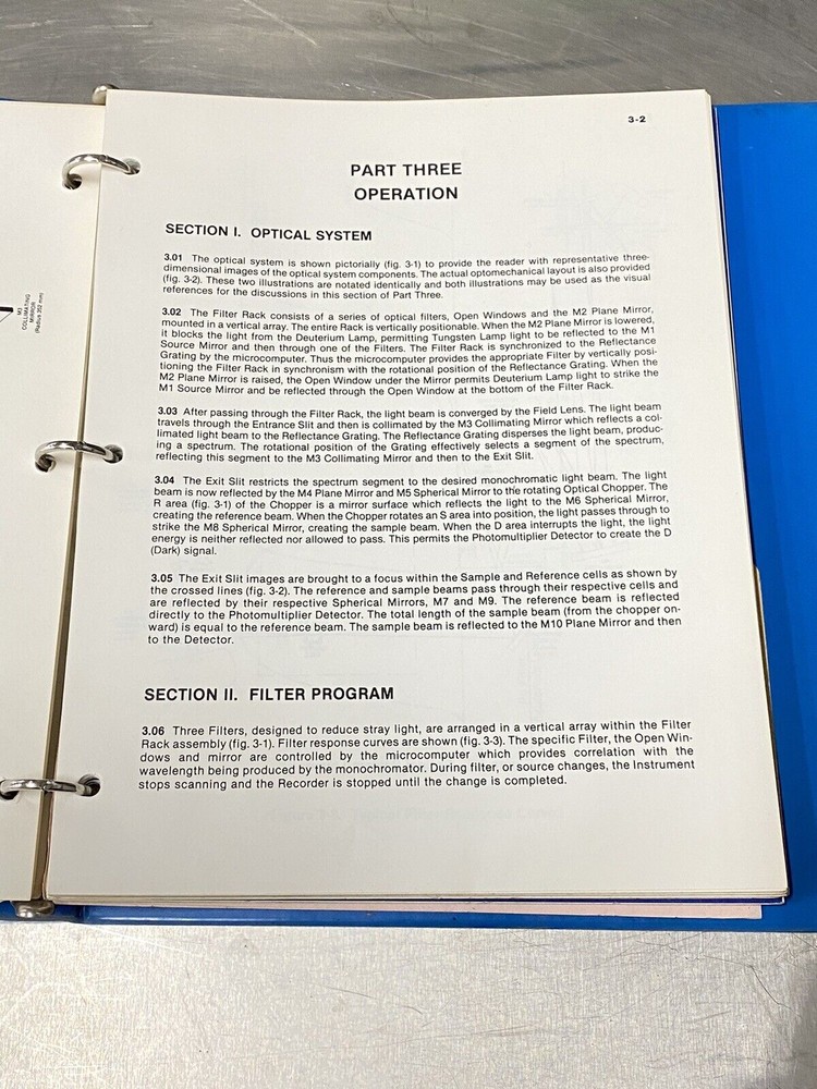 Perkin Elmer PE Lambda 3 Spectrophotometer UV Visible - Users Guide / Manual