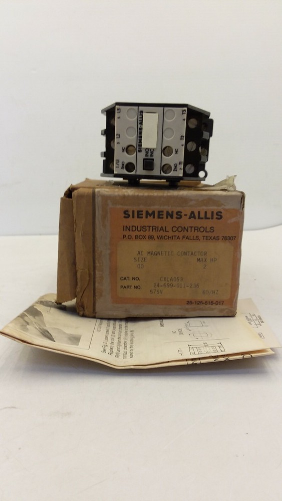 SIEMENS-ALLIS CXLA053 MAGNETIC CONTACTOR