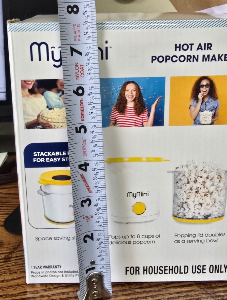 My Mini Hot Air Popcorn Maker with Serving Bowl & Kernel Scoop Compact