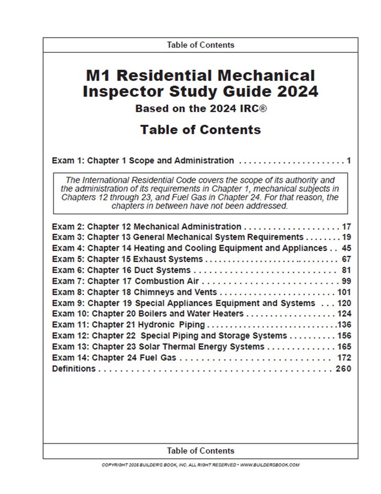 M1 Residential Mechanical Inspector QuickPass Study Guide Based On 2024 IRC