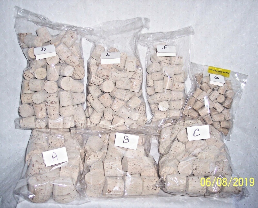 CORKS SOLID STOPPERS - CRAFTS - BOTTLES: U CHOOSE= 2-5-10-15 - QUANTITY & SIZE