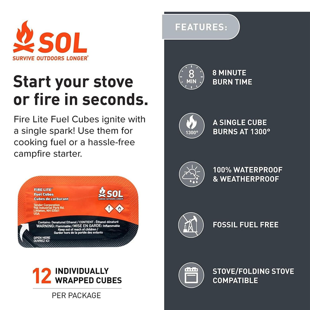 SOL Fire Lite Fuel Cubes: 12-pack