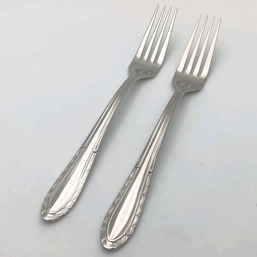 Gorham Caprice Place Fork 2 Piece Set Glossy Stainless 18/8 Flatware Indonesia