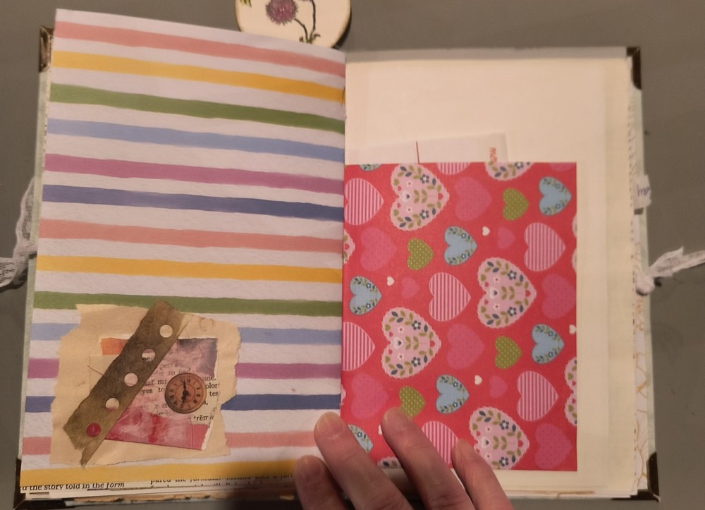 Handmade fabric covered junk journal