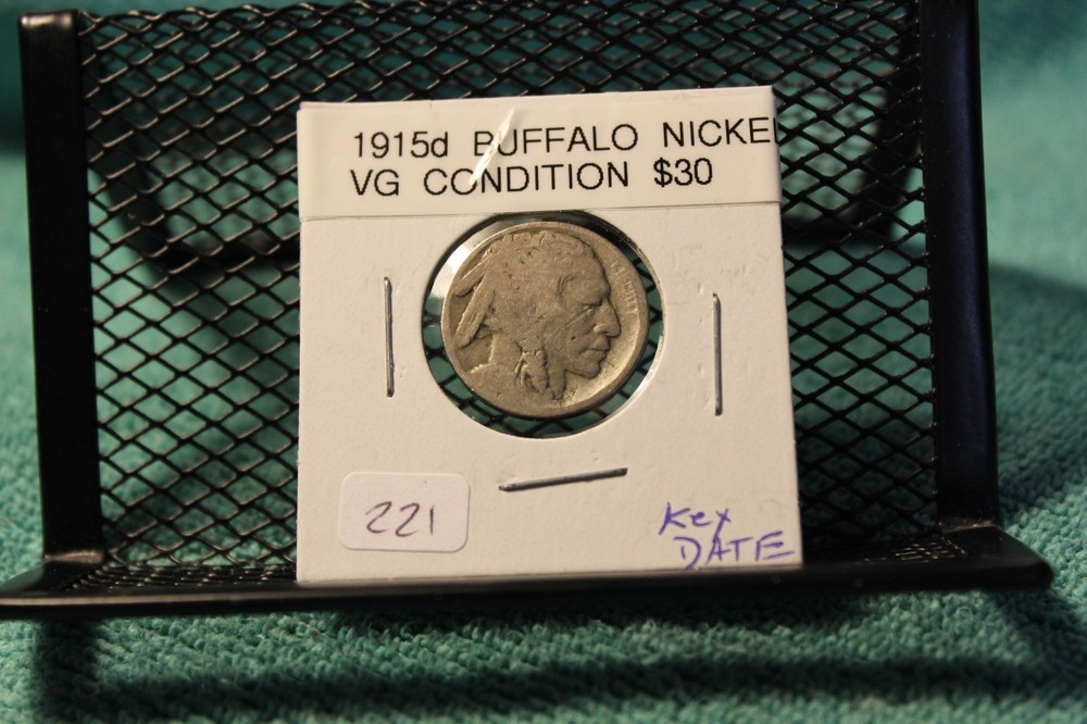 NICE CIRCULATED BETTER DATE 1915d BUFFALO NICKEL