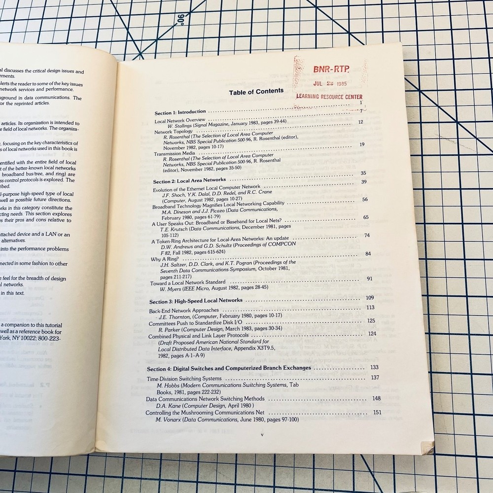 Local Network Technology Tutorial Manual William Stallings 1983 Vintage Computer