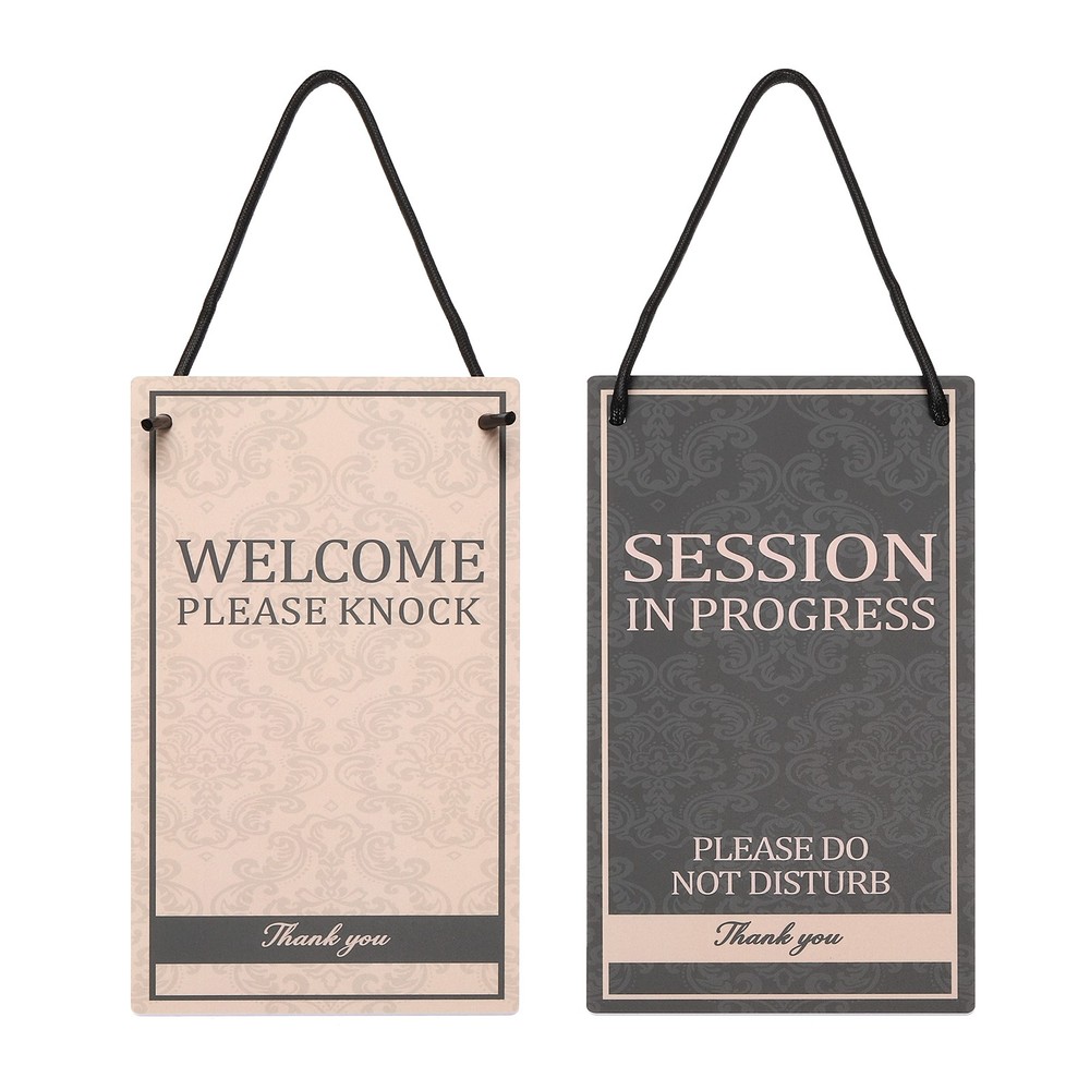 Welcome sign "Please Knock", sign "Please Do Not Disturb"