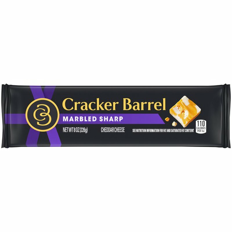 2 pack Cracker Barrel Marbled Sharp Cheddar Cheese,, 2x8 oz Block (1 pound)