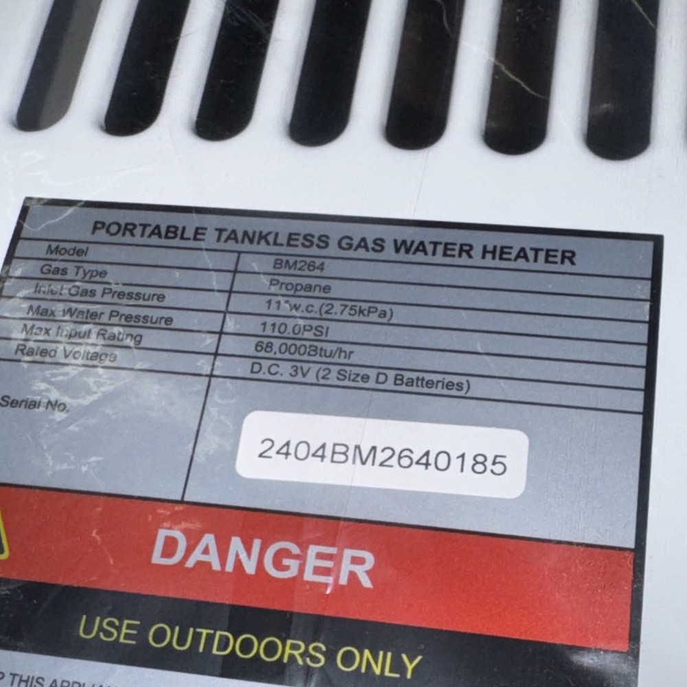 Flame King Portable Tankless Water Heater LP Gas