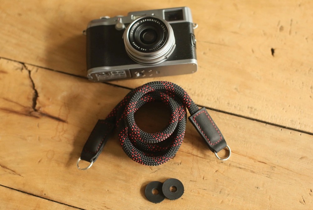 9mm Climbing Rope Camera Strap — Black And Red