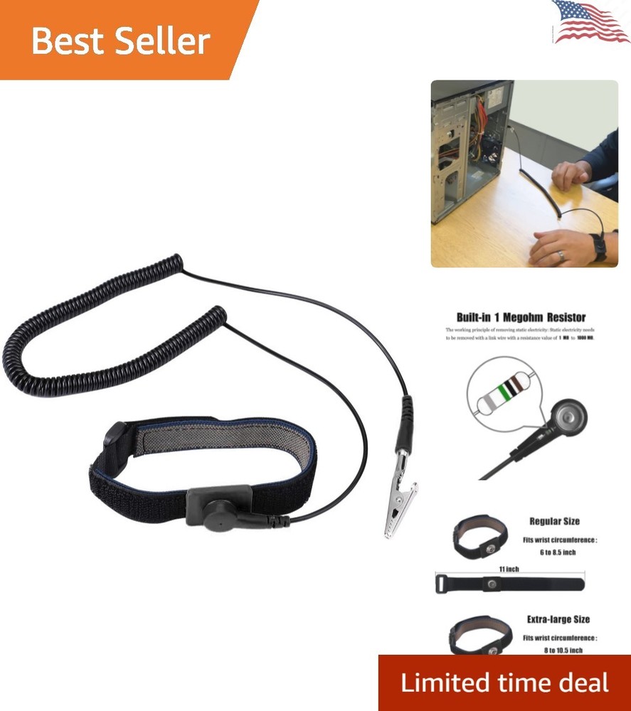 Grounding Bracelet 11" – Fast Static Discharge for Safe Electronics Work