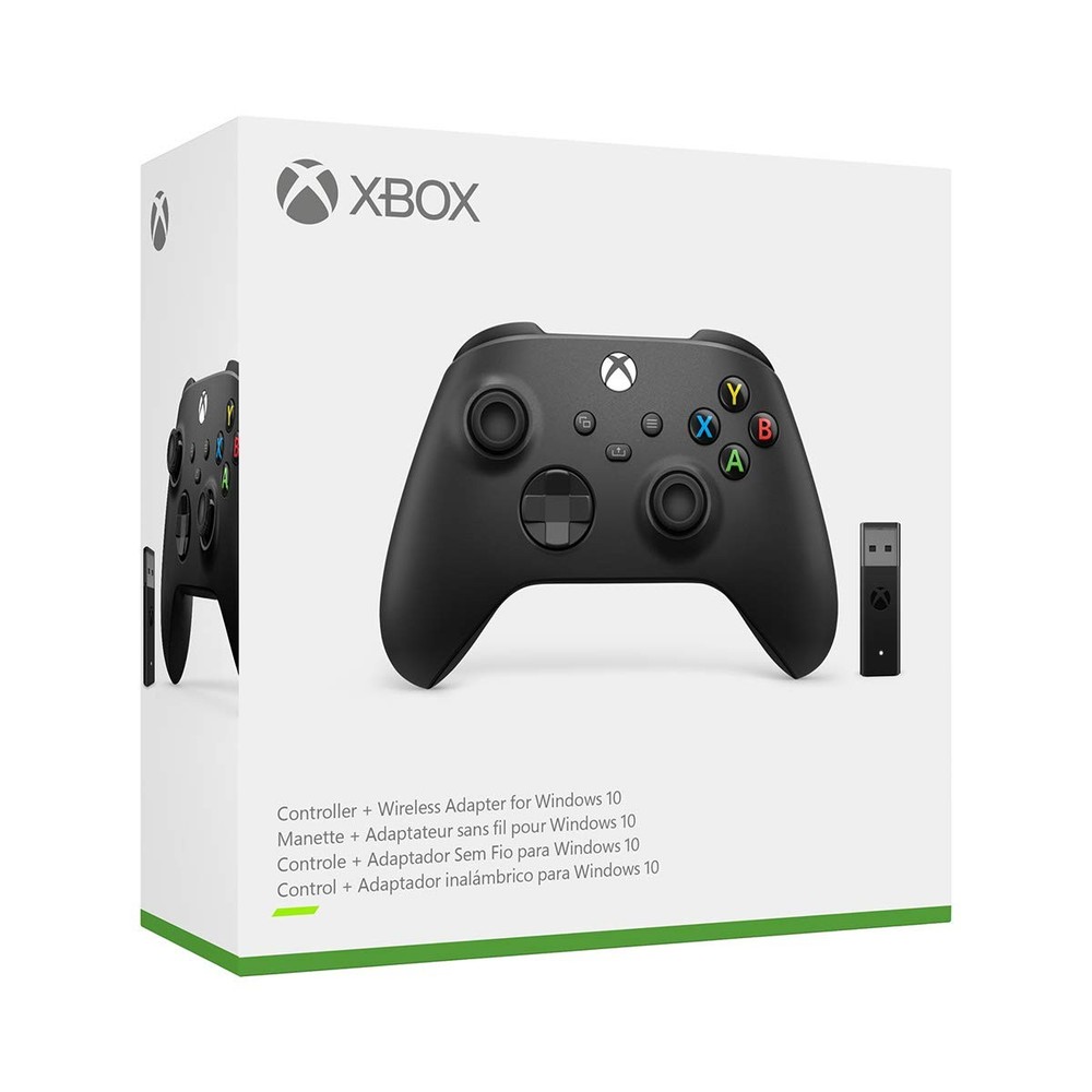 Xbox Wireless Controller Carbon Black + Wireless Adapter for Windows (Xbox