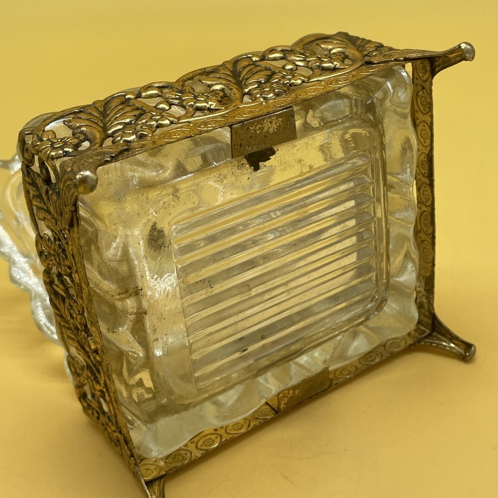 Vintage Regency Styled Vanity Set Trinket Box/2 Cologne Bottles!