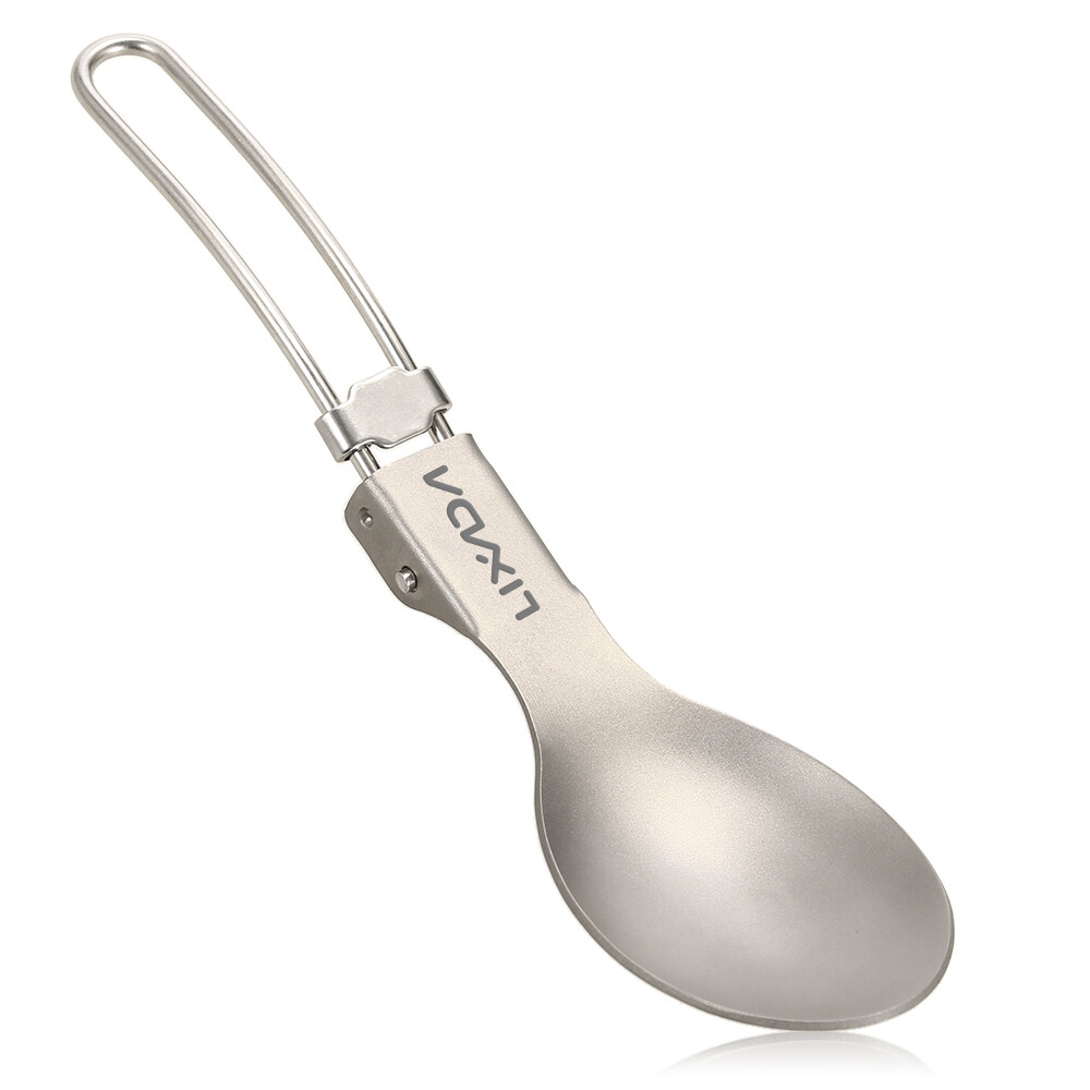 Lixada Folding Spoon Lightweight Outdoor Dinner Spoon Flatware for V0T8