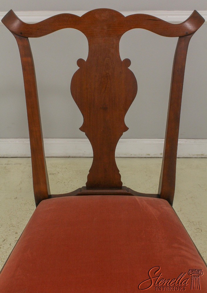 58251: Pair Benchmade Hand Crafted Cherry Chippendale Side Chairs