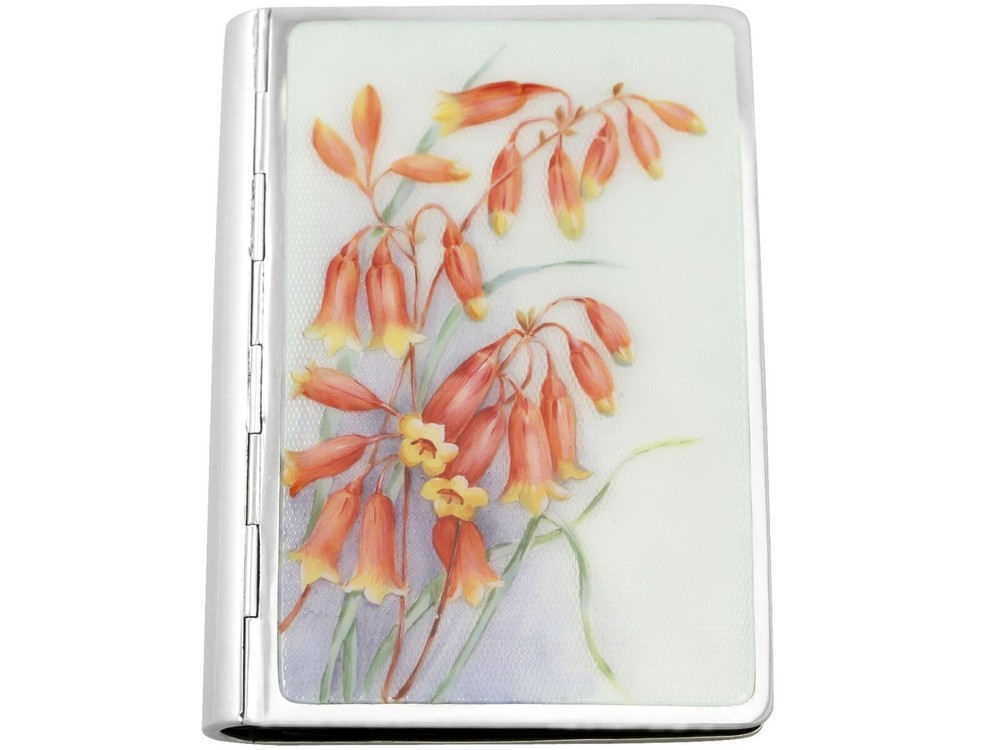 Vintage German Silver and Enamel Card Case