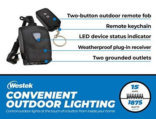 WESTEK Outdoor Remote Control Outlet Switch Kit with Wireless Receiver