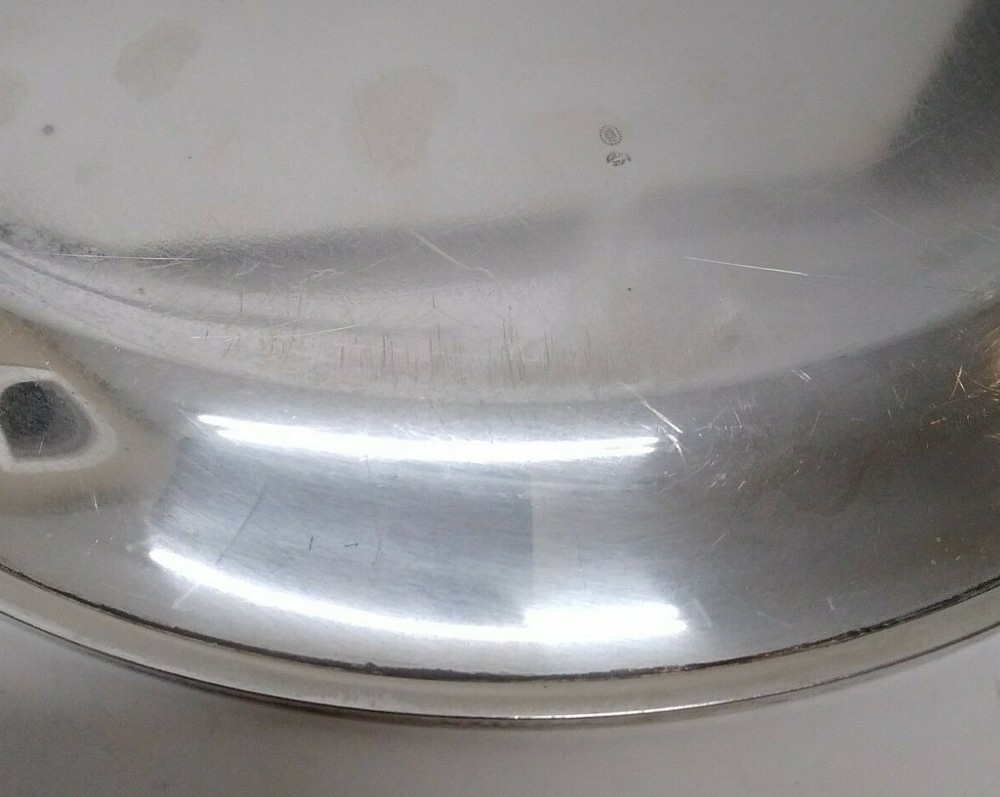Sterling Silver Round Tray Monogramed By Tuttle Silversmiths 652 Gr.