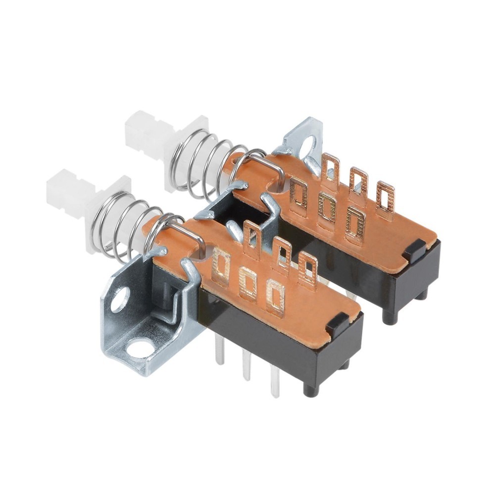 Interlock Push Button Switch Piano Type DPDT 6 Pin 2 Row