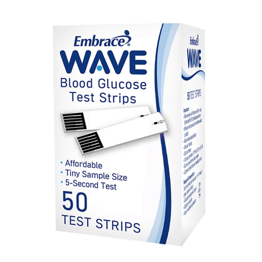 Embrace WAVE Blood Glucose Test Strips, 50ct (Pack of 2)