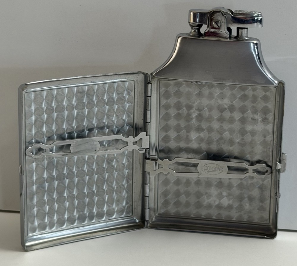 Ronson King Mastercase Silver Tone Lighter and Cigarette Case