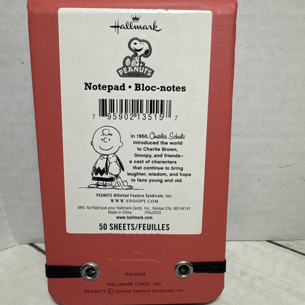 Hallmark “Peanuts” Notepad 50 Sheets Pocket Notes Lucy & Snoopy