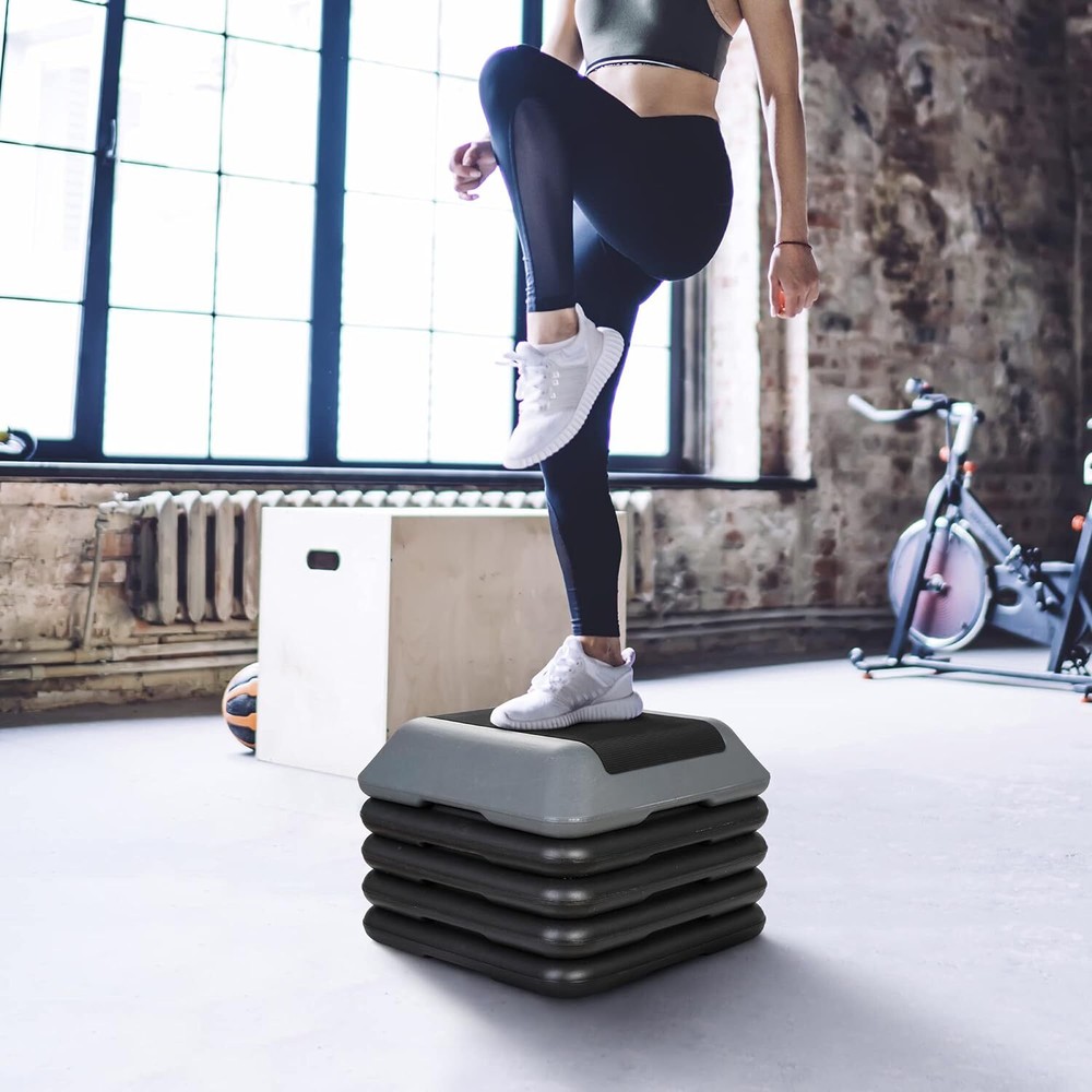 16" Adjustable Aerobic Stepper Exercise Workout Step Platform with 4 Risers