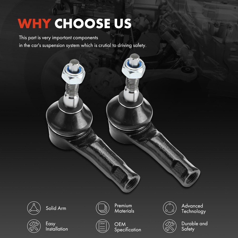 2Pcs Front Left & Right Outer Tie Rod End for Buick Encore Chevy Trax 2013-2022